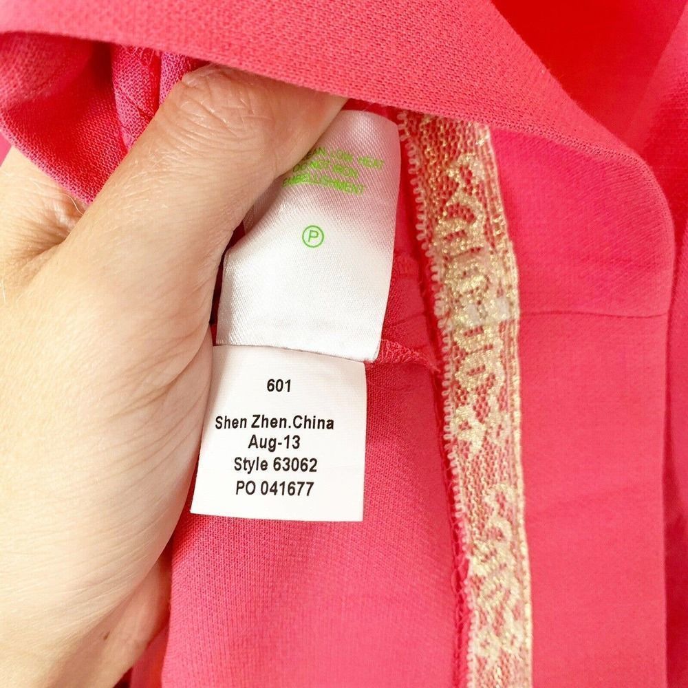 ❌SOLD❌ Lilly Pulitzer Brontë Pink Watermelon Shift Gold Embellished Dress S - Picture 9 of 12